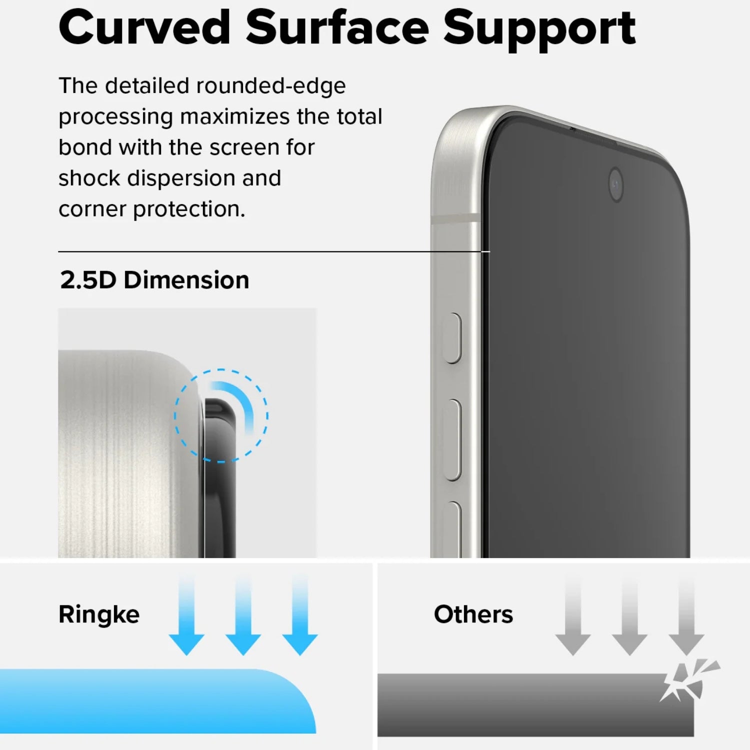 Protector de Pantalla Vidrio Ringke Easy Slide Anti-espía iPhone 16 Pro Max (Instalador) 1und