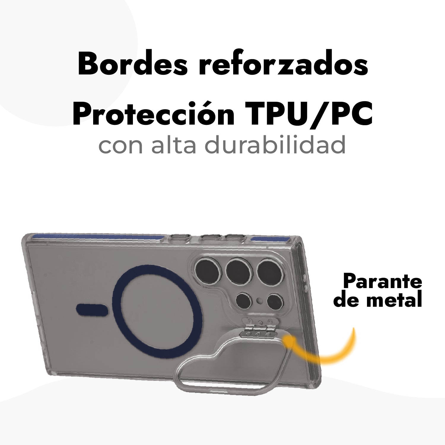 Tripack Case Stand + Vidrio Templado 9H + Protector de cámaras - Galaxy S24 Ultra