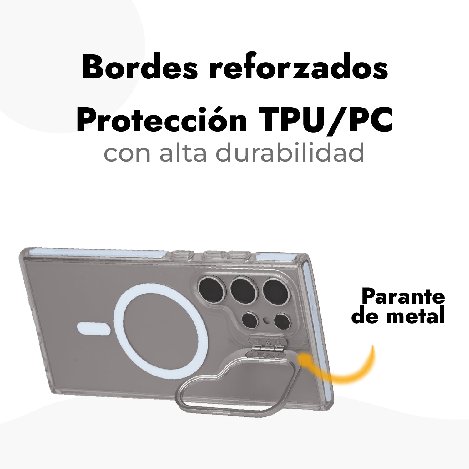 Tripack Case Stand + Vidrio Templado 9H + Protector de cámaras - Galaxy S24 Ultra