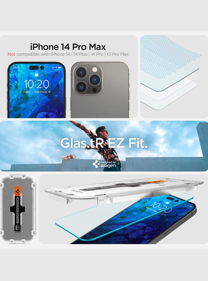 Protector de Pantalla Spigen EZ FIT GLAS.tR - iPhone 14 Pro Max ( 2Pack )