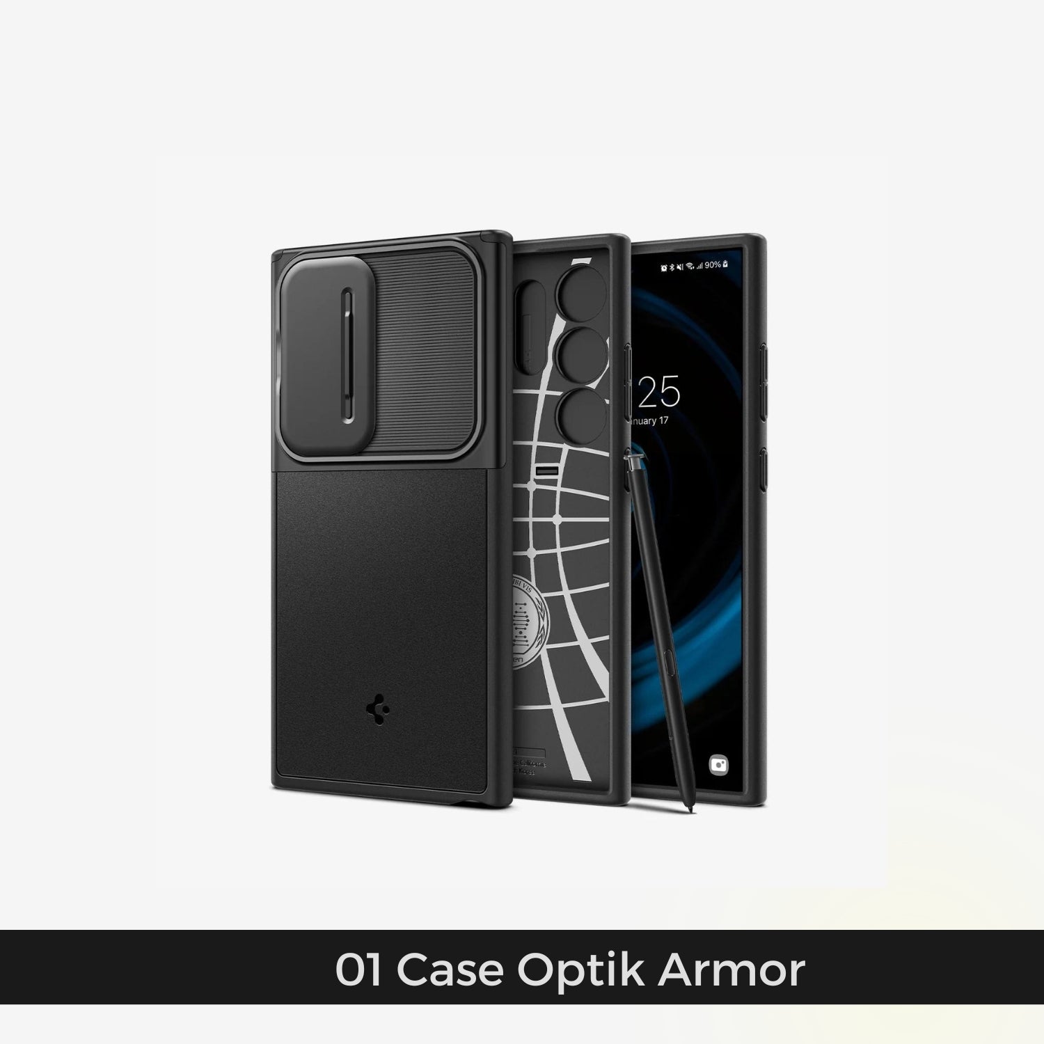 Case Spigen Optik + Mica Antiespía + Antihuellas