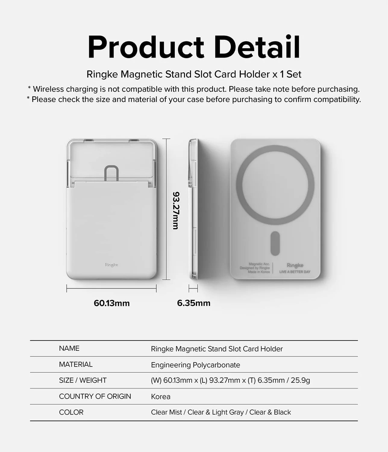 Tarjetero Ringke Card Holder Stand Slot - Magsafe
