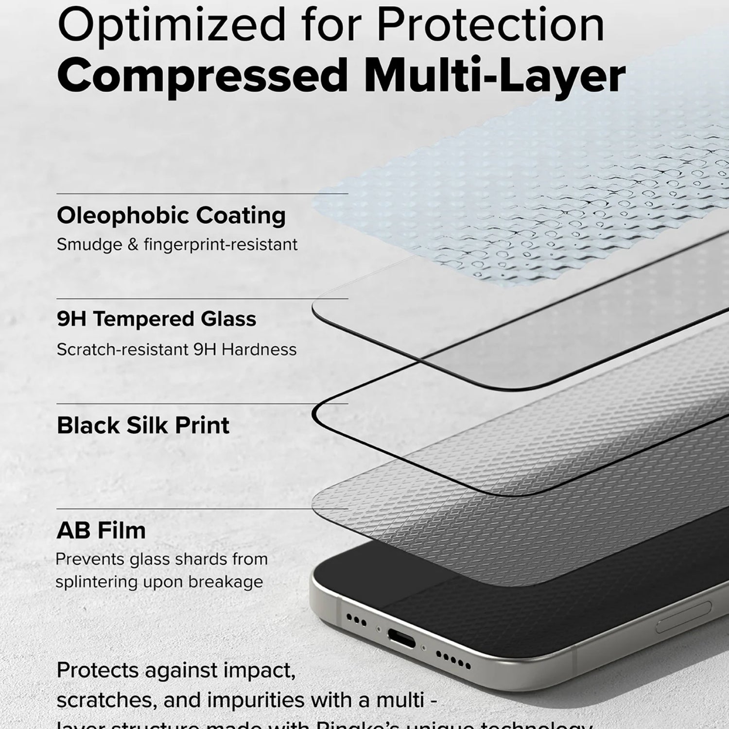 Protector de Pantalla Vidrio Ringke Easy Slide iPhone 16 (Instalador) ( 2pack)