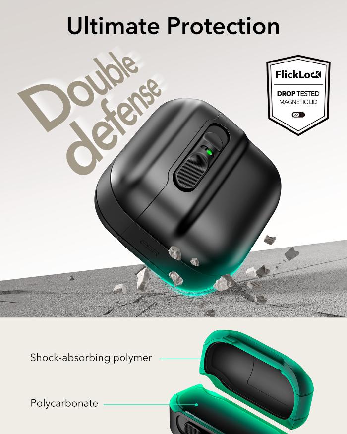 ESR Pulse FlickLock Case for AirPods 4 with HaloLock