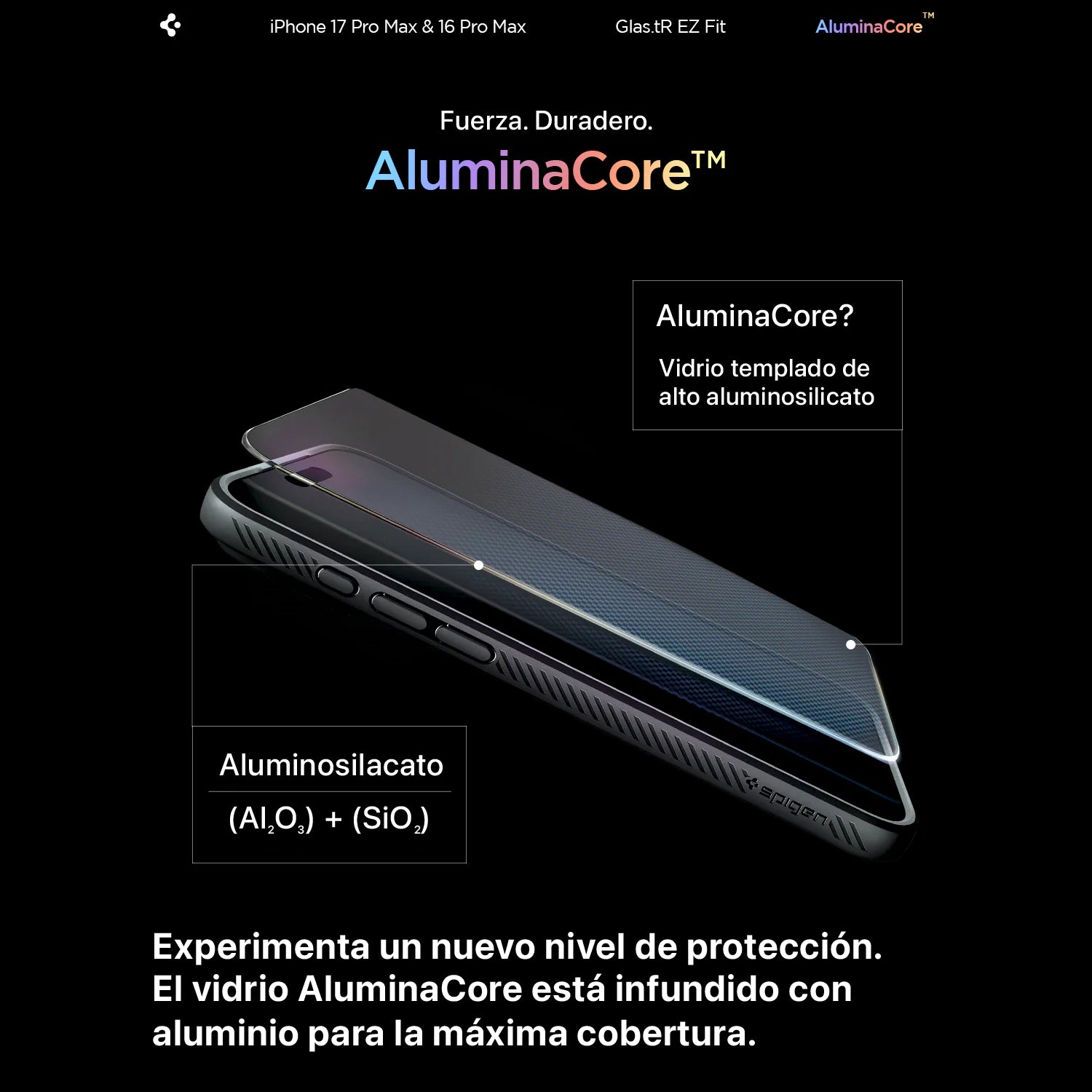 Protector de Pantalla Spigen EZ FIT GLAS.tR S.P. iPhone 17 Pro / 17 / 16 Pro (2 UND)