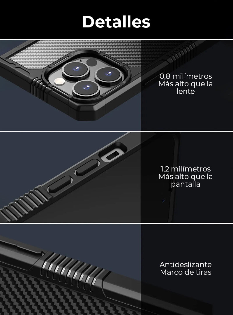 Case Antishock Carbono Transparente iPhone 14 Pro