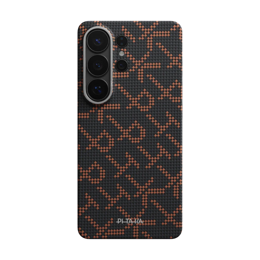 Case Pitaka Edge Monogram Galaxy S26 Ultra - Orange Black (Aaron Button)