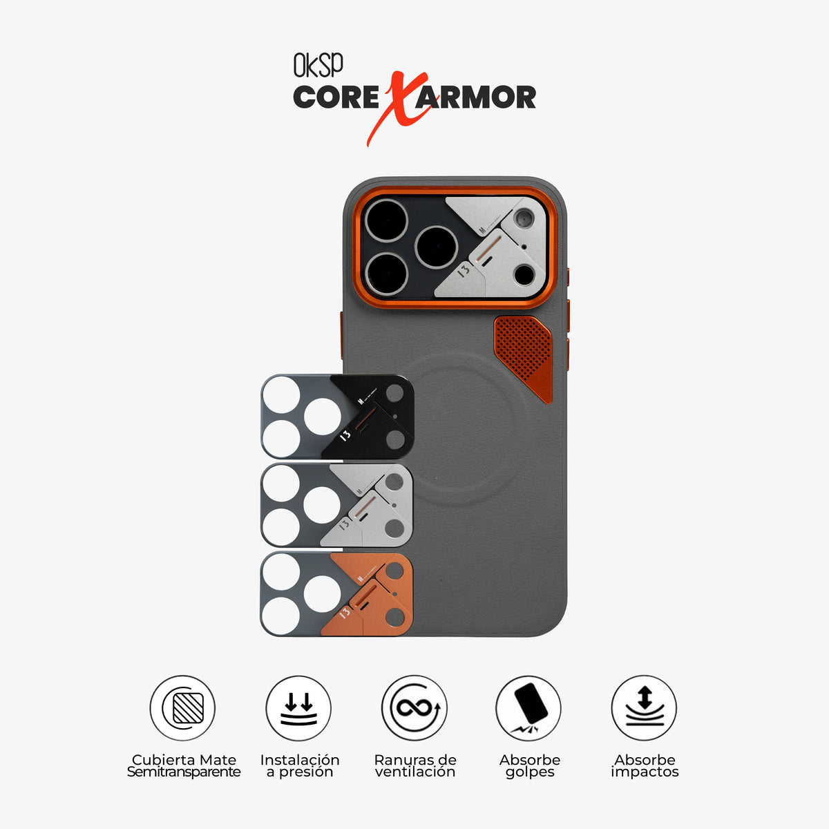 #Case Core X Armor - iPhone 17 Pro (MagSafe) (Color)_gris