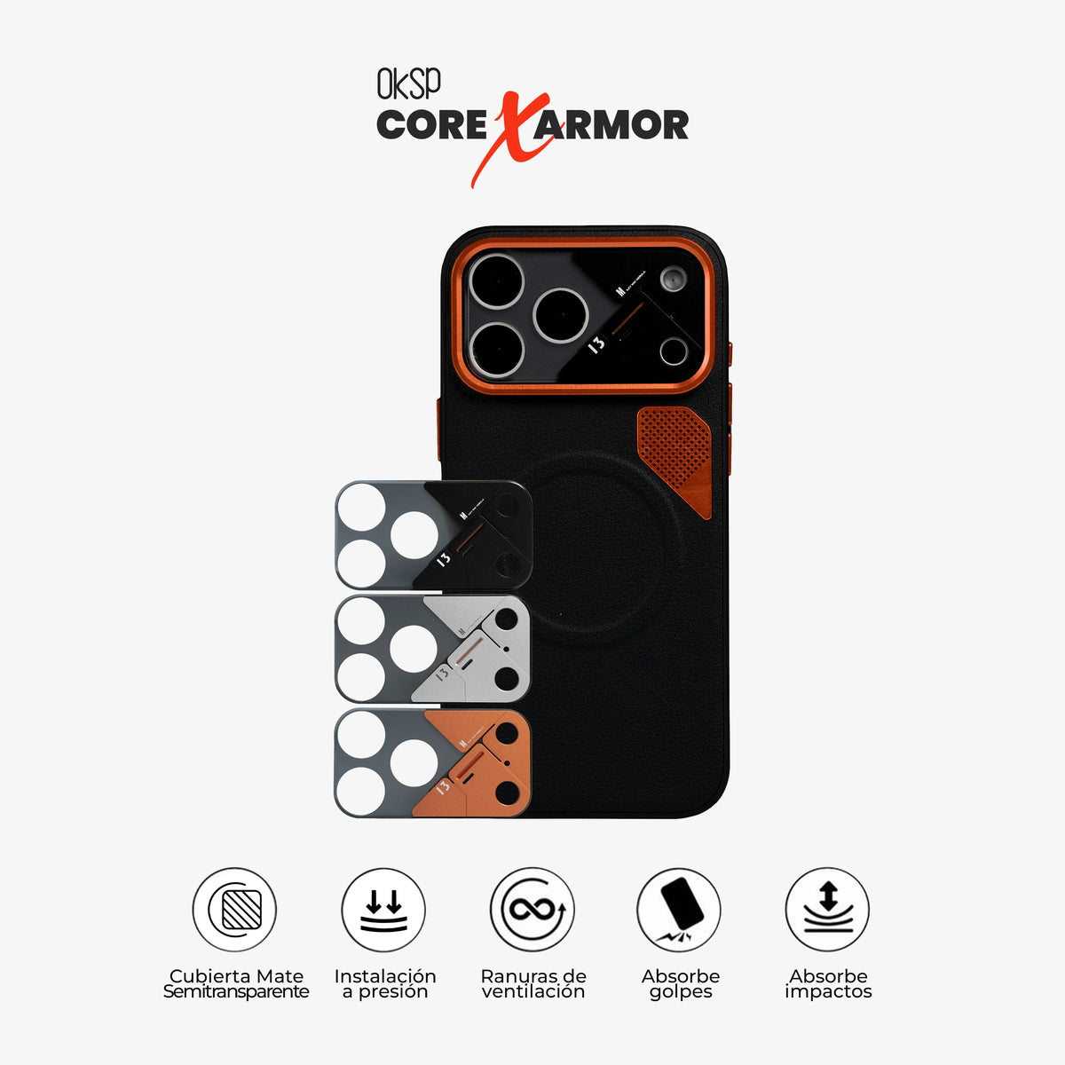 #Case Core X Armor - iPhone 17 Pro (MagSafe) (Color)_negro