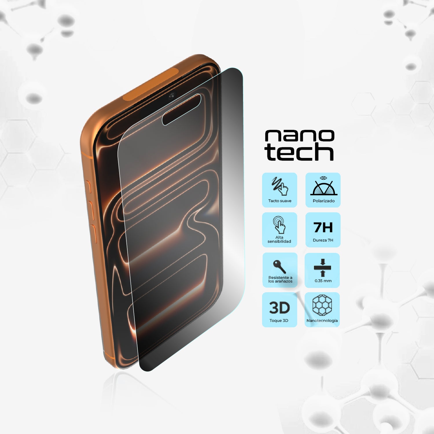 Protector de Pantalla NanoTech Antiespía Mate -  iPhone 17 Pro