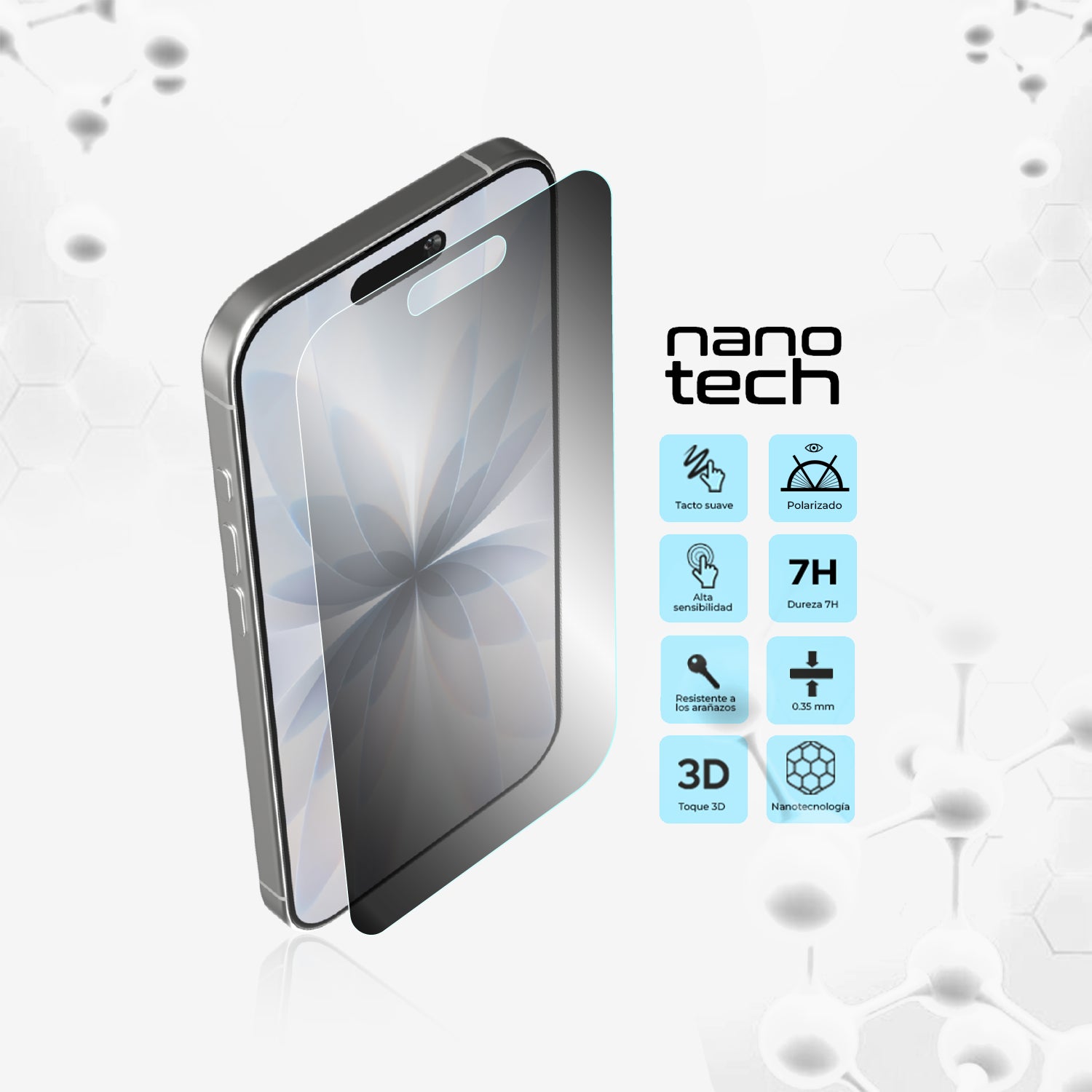 Protector de Pantalla NanoTech Antiespía Mate - iPhone 17