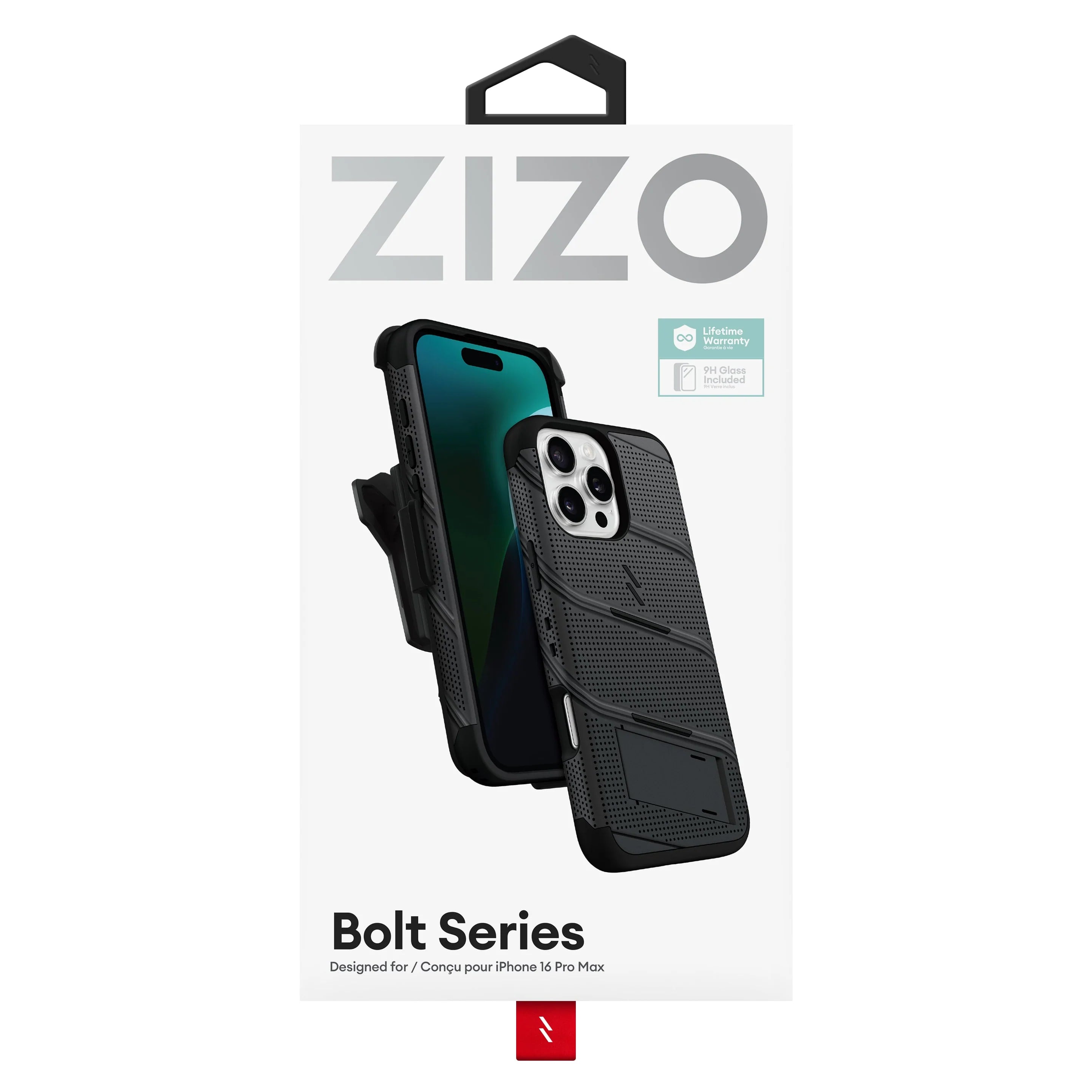 Case Zizo Bolt + Vidrio Templado 9H  iPhone 16 Pro Max