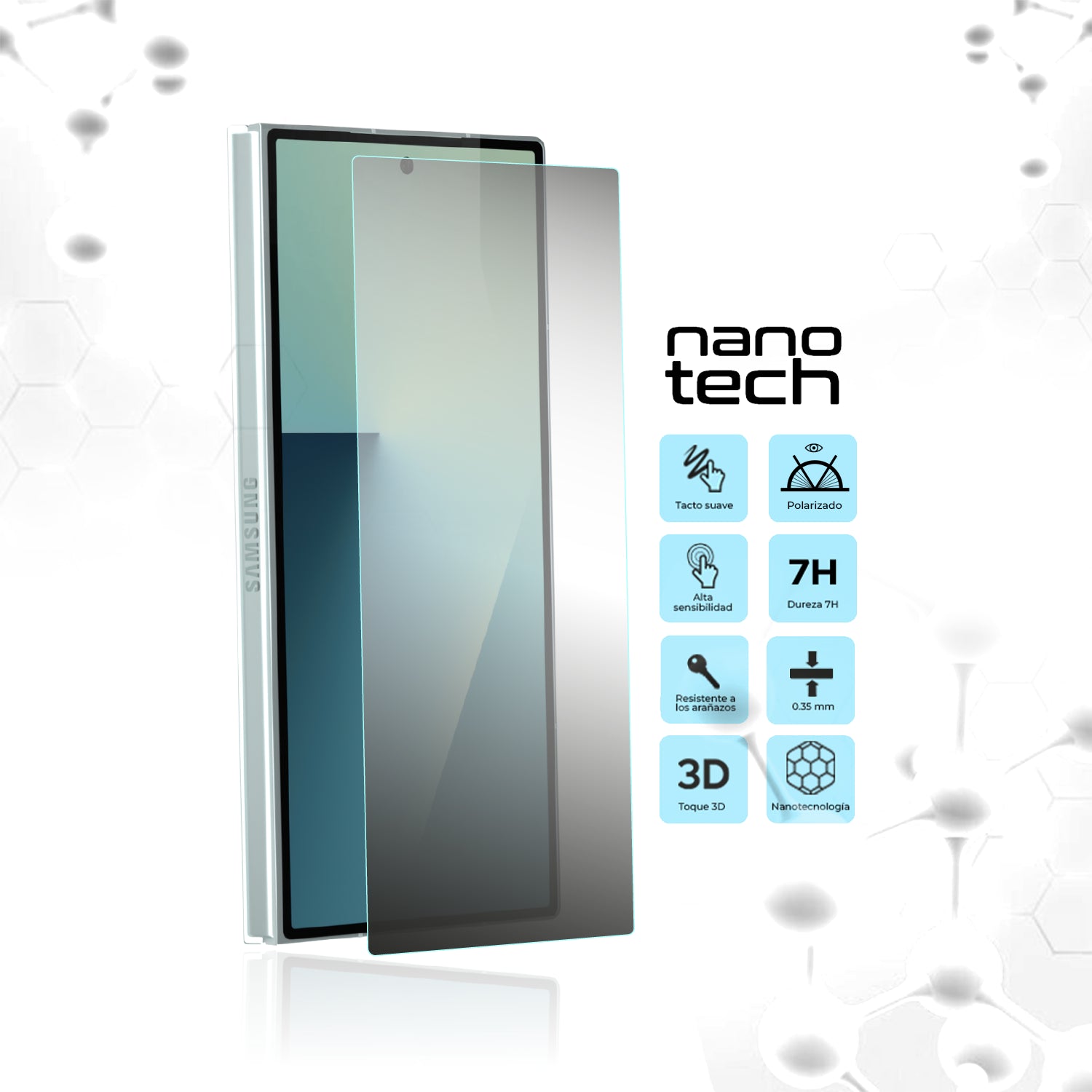 Protector de Pantalla NanoTech Antiespía Mate - Galaxy Z Fold 7