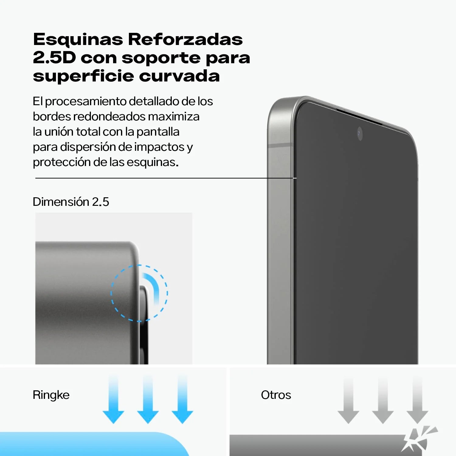 Protector de Pantalla Vidrio Ringke Anti-espía Galaxy S25 / Galaxy S24 (Instalador) 1pc