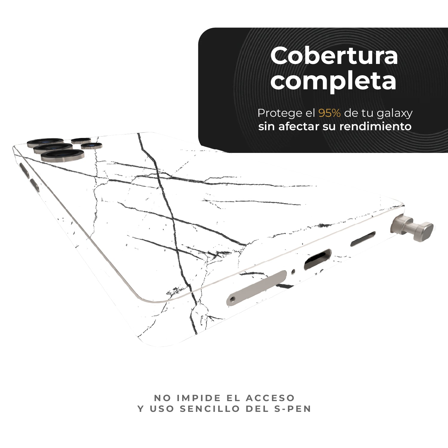 Skin Premium Mármol Nero - Galaxy S26 Ultra