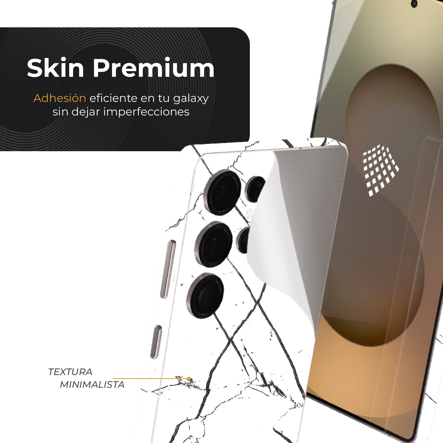 Skin Premium Mármol Nero - Galaxy S26 Ultra