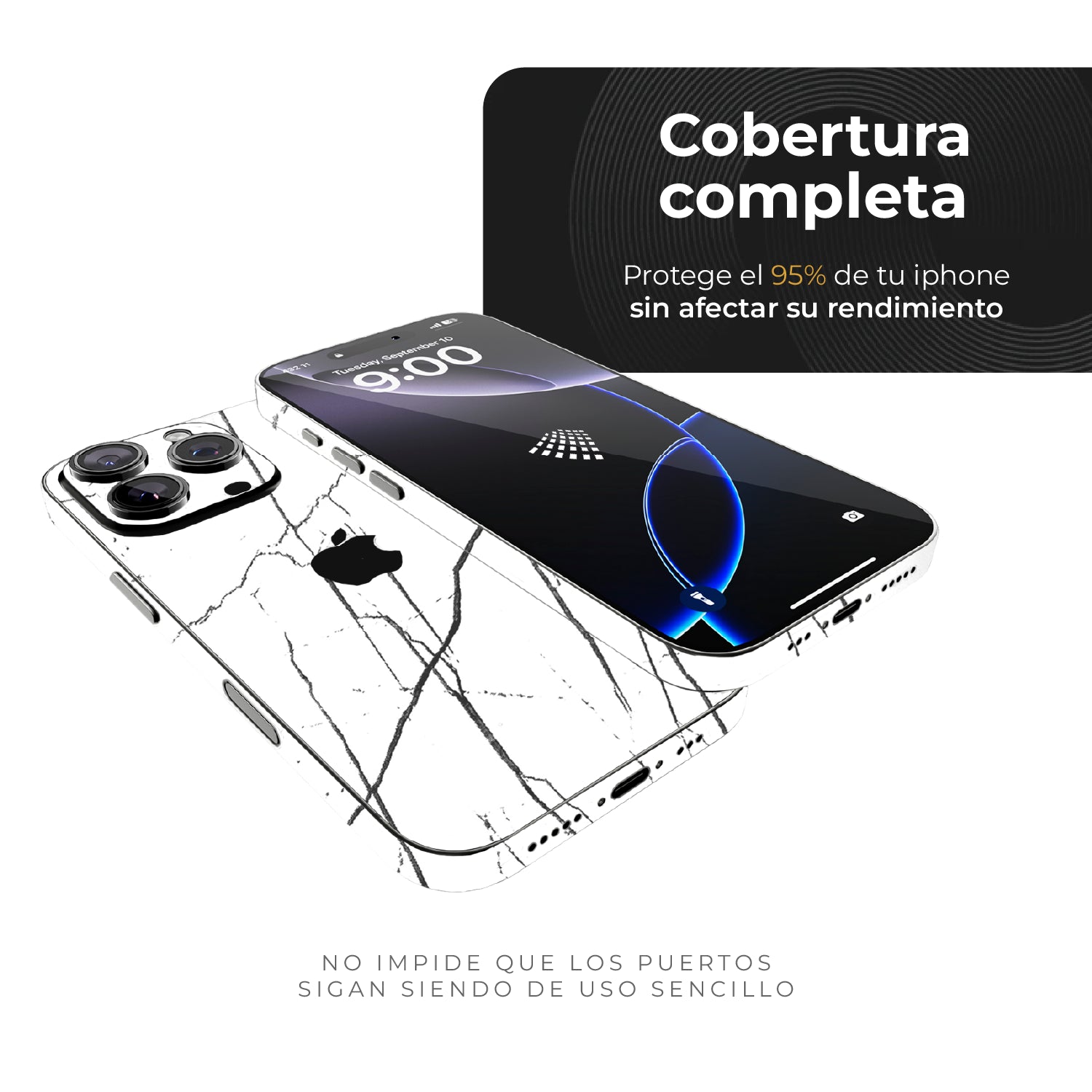 Skin Premium Mármol Nero - iPhone 16 Pro