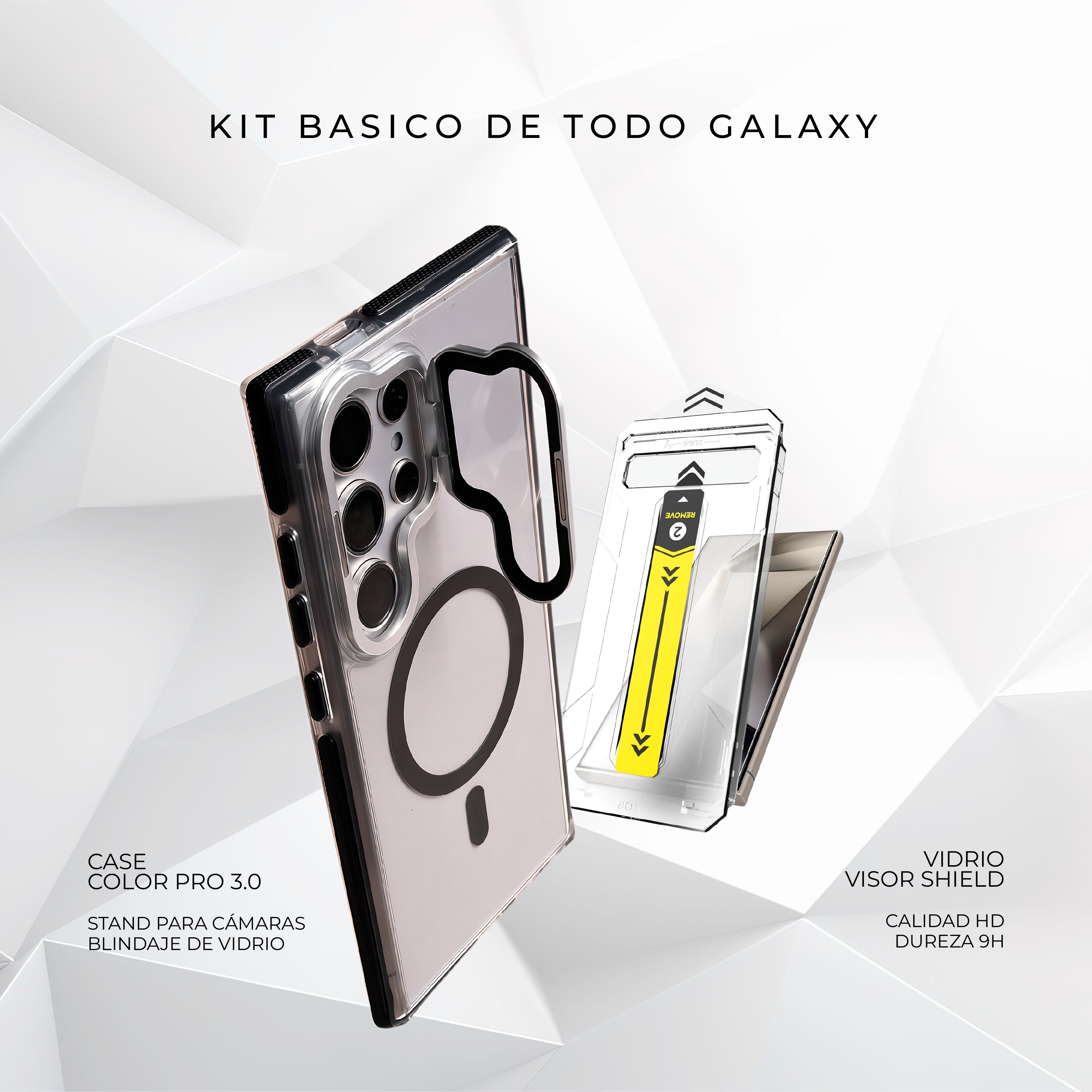 Tripack Galaxy S24 Ultra | Skin Premium + Case Color Pro 3 + Vidrio HD