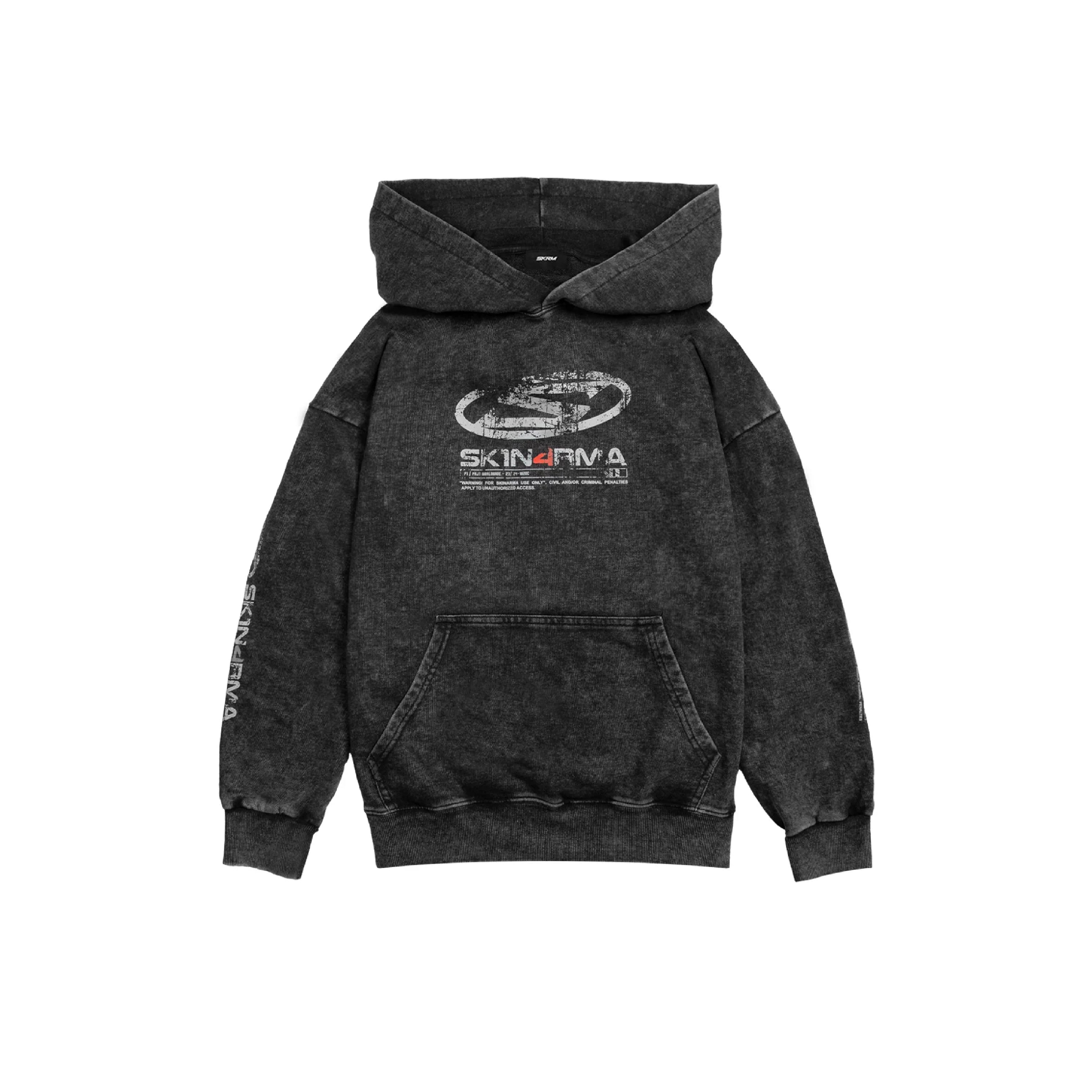 Polera Hoodie Skinarma Vulcan - Acid Wash Streetwear