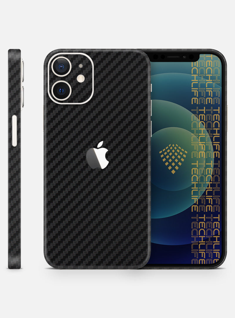 Skin Black 3D Carbon para iPhone 12