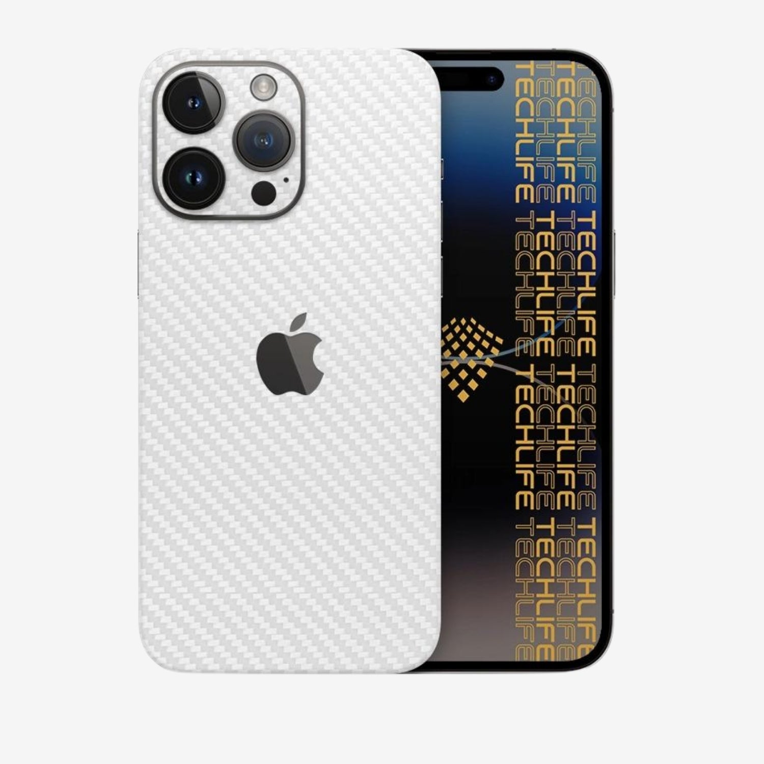 Skin Premium Fibra De Carbono Blanco iPhone 14 Pro Max