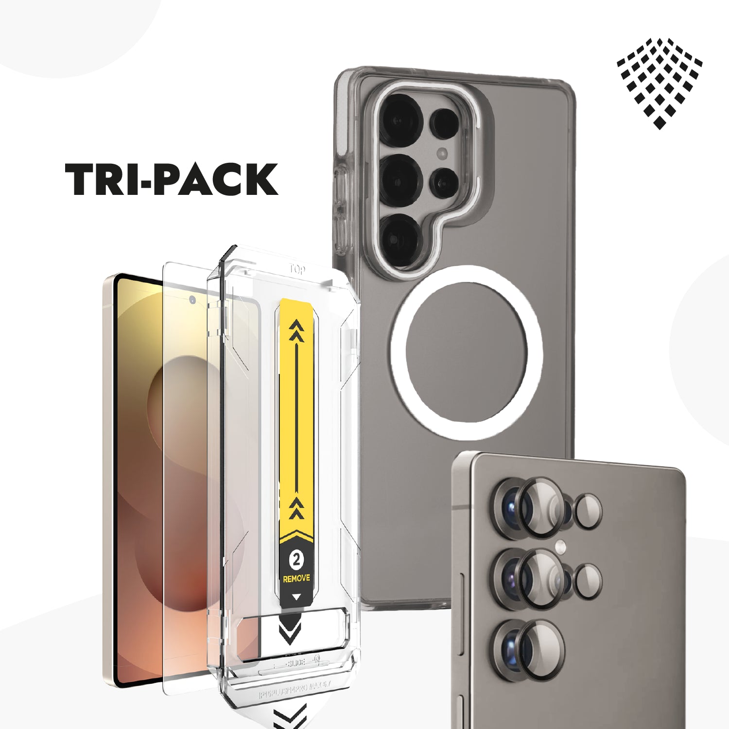 Case Stand + Vidrio Templado 9H +Protector de cámara - Galaxy S25 Ultra