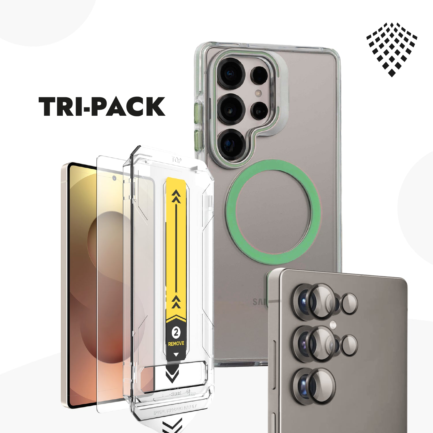 Case Stand + Vidrio Templado 9H +Protector de cámara - Galaxy S25 Ultra