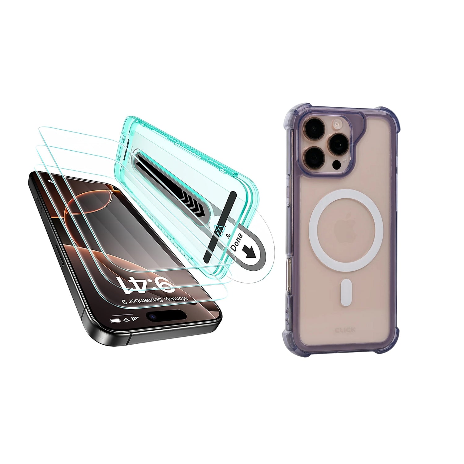 Case Airbag Mag + Vidrio Templado 9H - iPhone 16 Pro Max | Kit Minimal