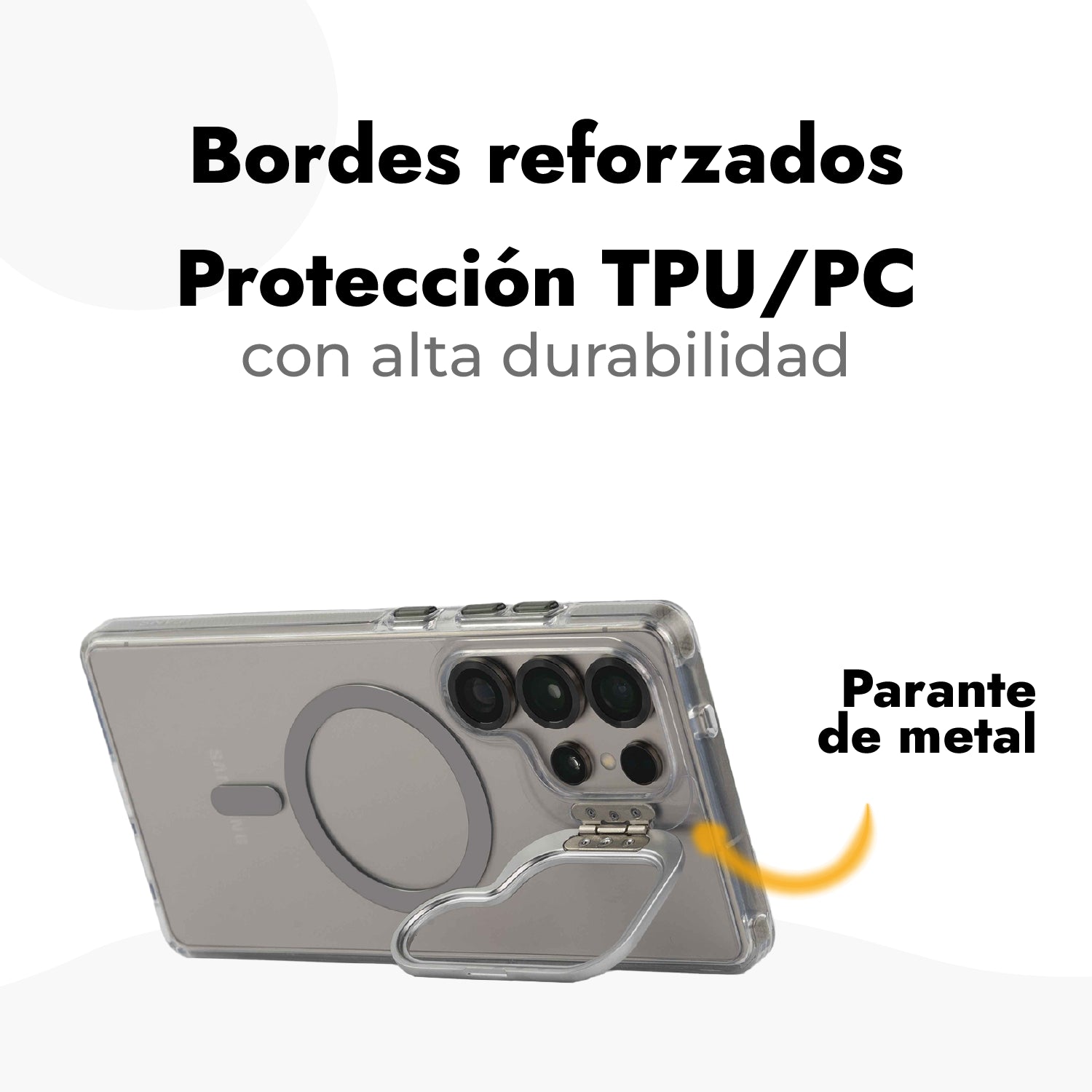 Case Stand + Vidrio Templado 9H +Protector de cámara - Galaxy S25 Ultra