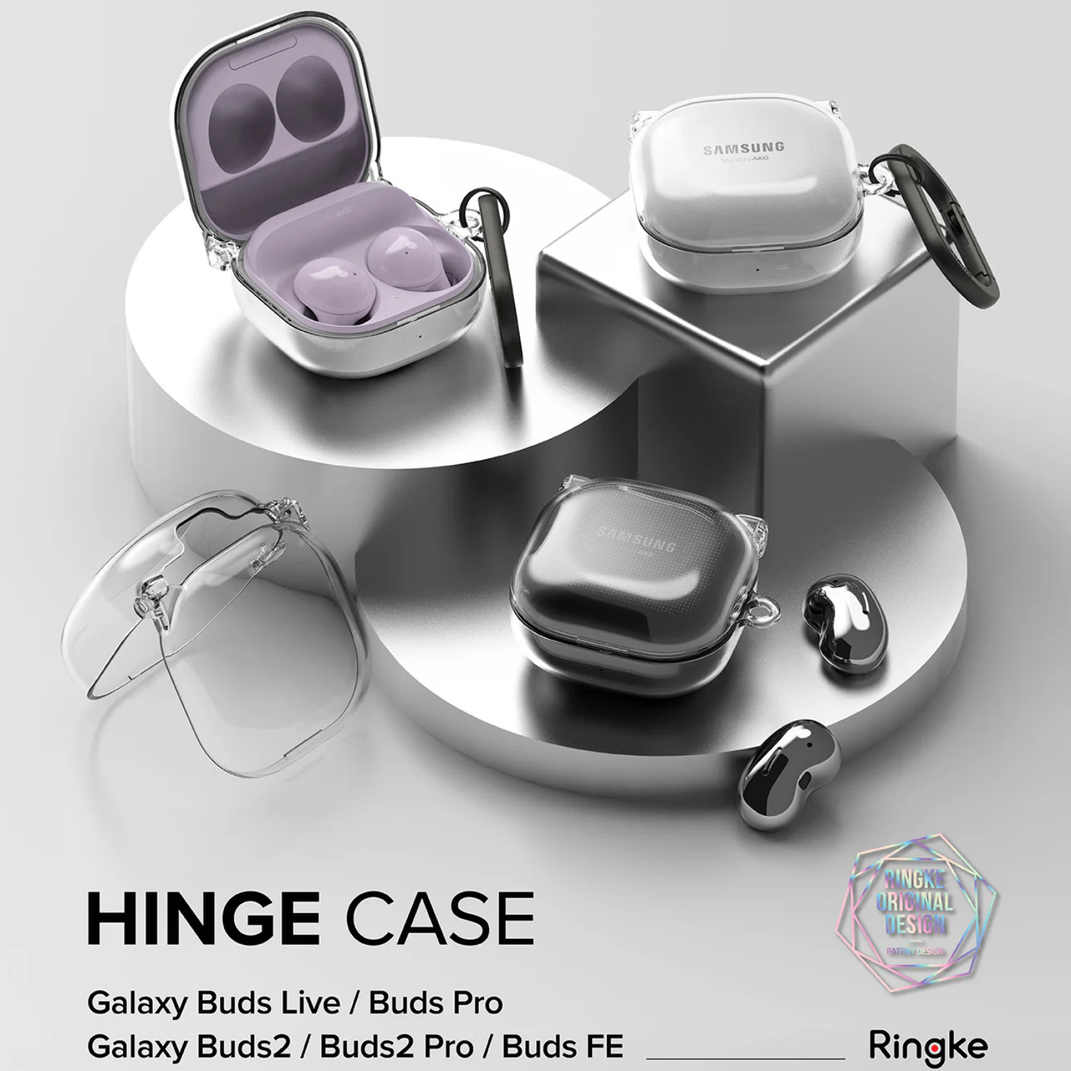 Case Ringke Transparente Hinge  Galaxy Buds FE / Buds2 / 2 Pro / Live / Buds Pro