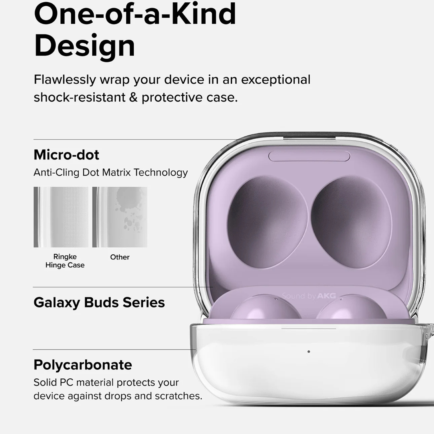 Case Ringke Transparente Hinge  Galaxy Buds FE / Buds2 / 2 Pro / Live / Buds Pro