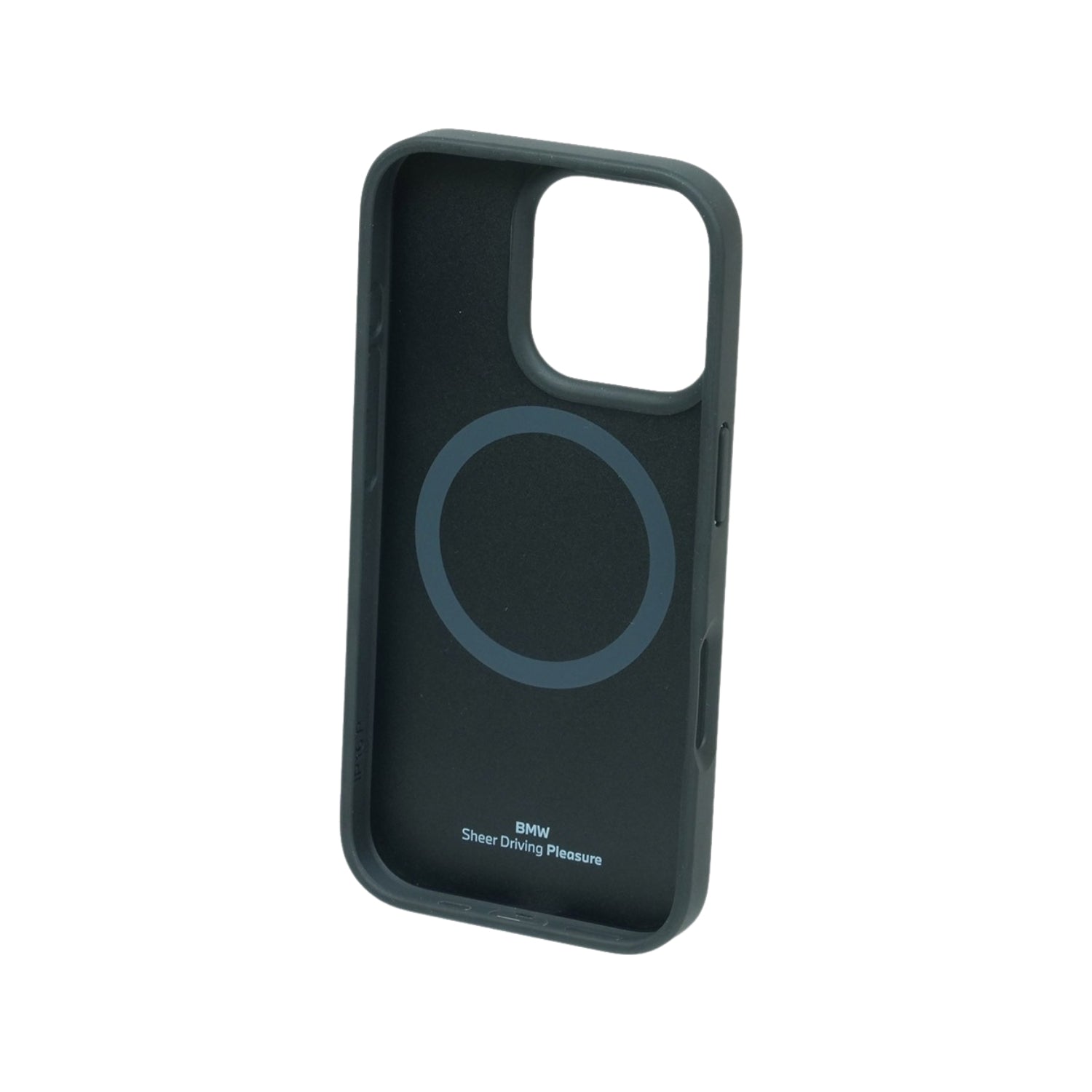 Case BMW Cuero Real + Patrón Diamante + Logo 3D iPhone 16 Pro Max