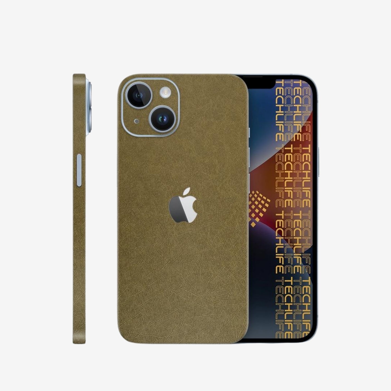 Skin Premium Fibra Mostaza Antiguo iPhone 15 Plus