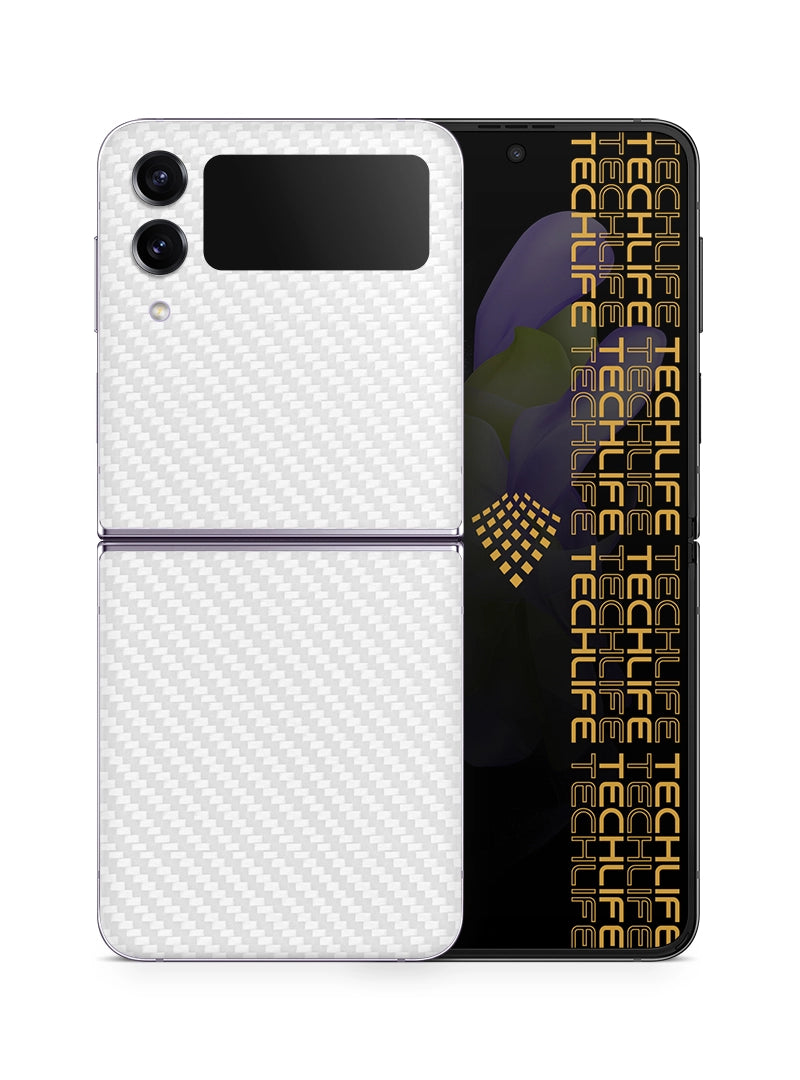 Skin Premium Fibra De Carbono Blanco Samsung Galaxy Z Flip 4