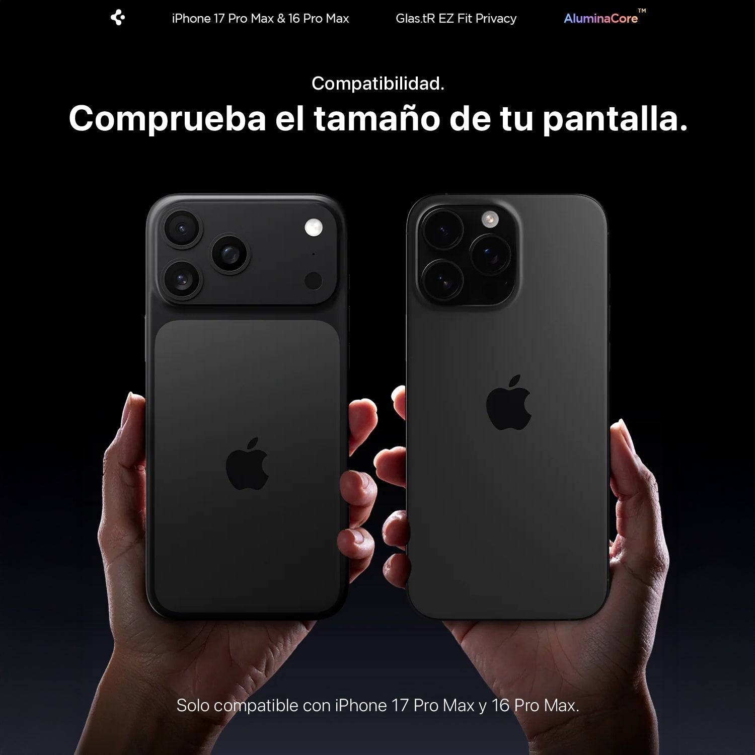 Protector de Pantalla Spigen EZ FIT GLAS.tR Privacy iPhone 17 Pro / 17 / 16 Pro  (1 UND)