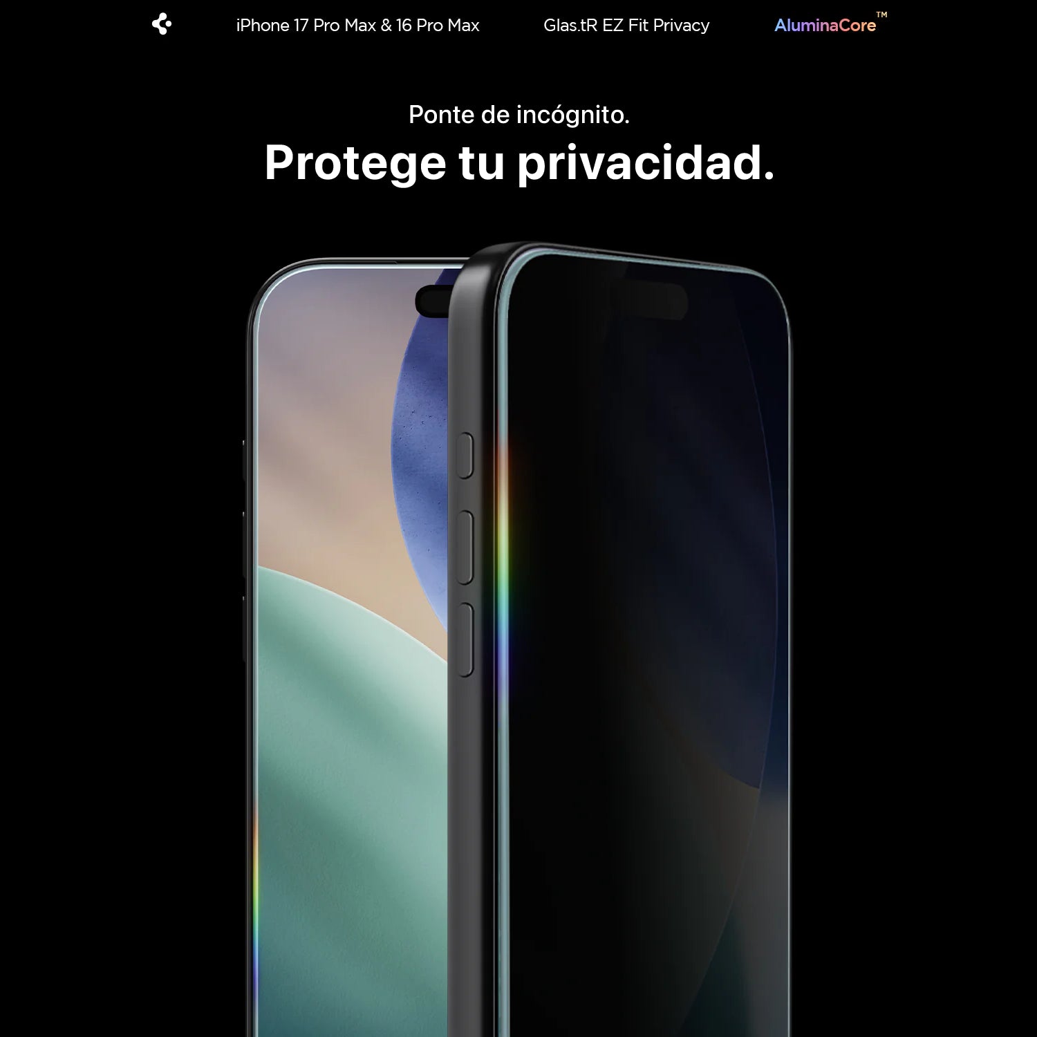 Protector de Pantalla Spigen EZ FIT GLAS.tR Privacy iPhone 17 Pro / 17 / 16 Pro  (1 UND)