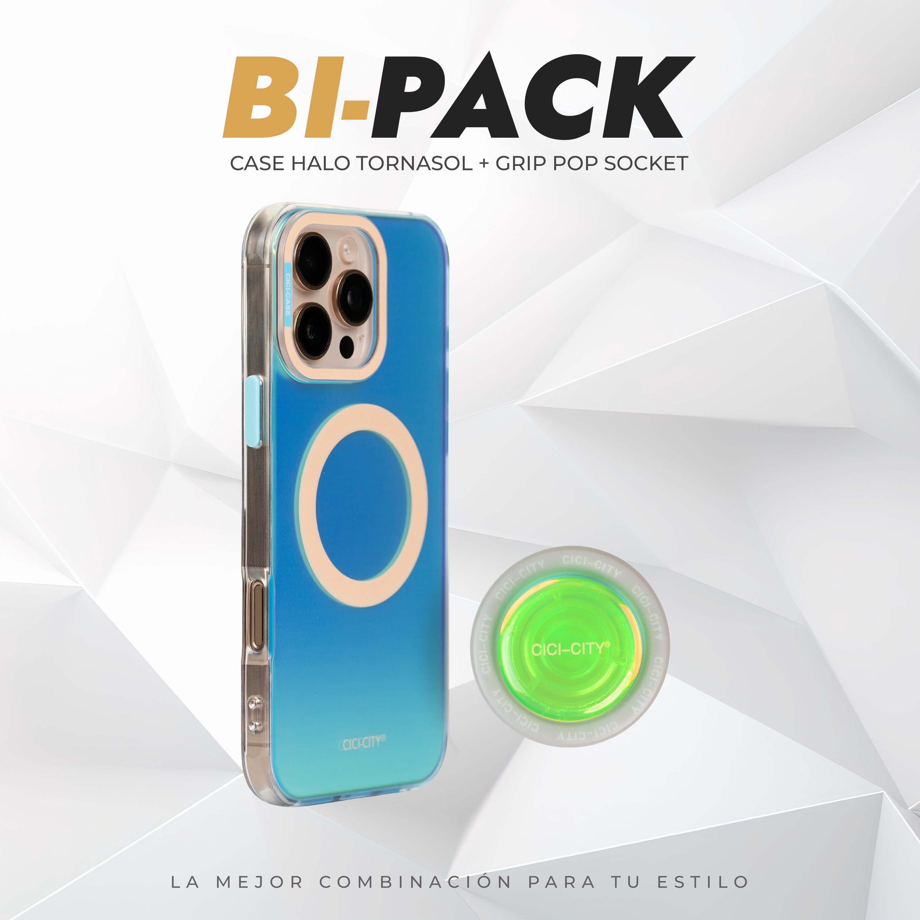 Bipack Case Halo + Pop Socket / iPhone 16 Pro
