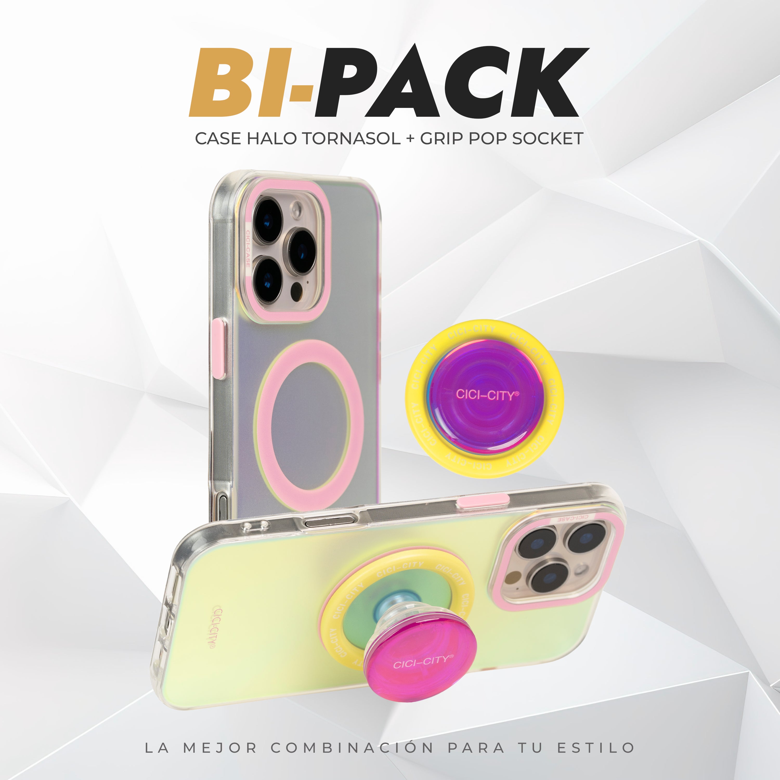 BIPACK CASE HALO + POP SOCKET / IPHONE 16 PRO MAX