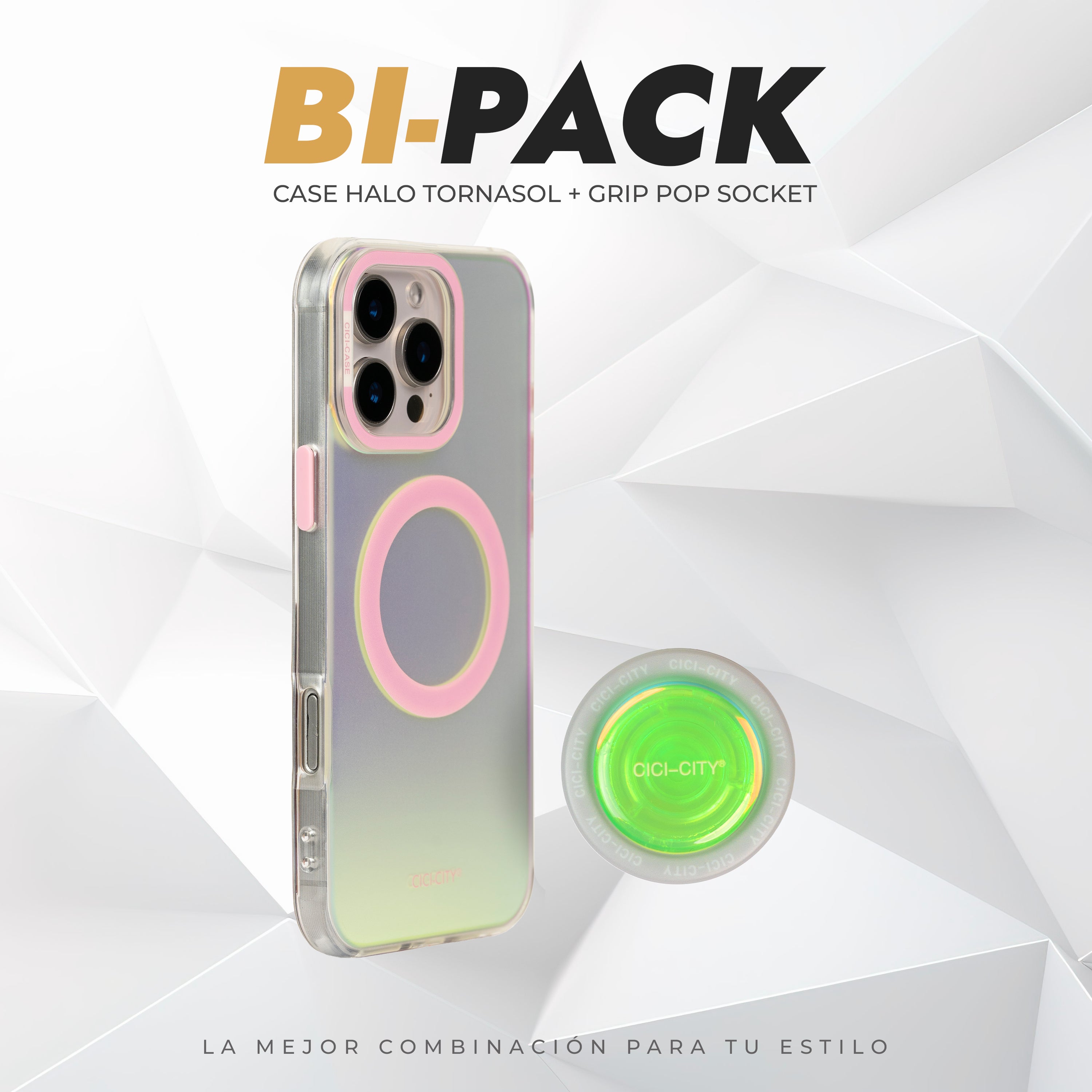 BIPACK CASE HALO + POP SOCKET / IPHONE 16 PRO MAX