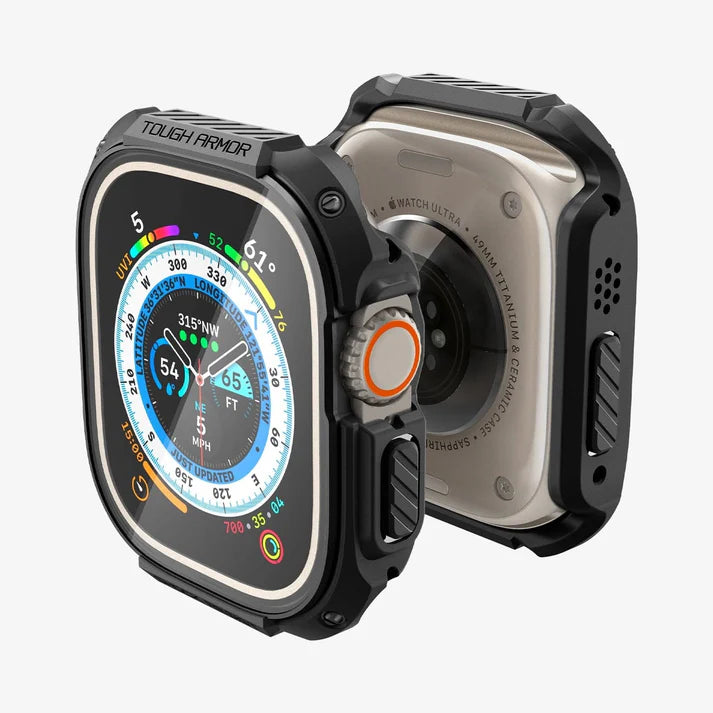 Case + Vidrio Spigen  Tough Armor Apple Watch Ultra  49mm ( 2 en 1 )
