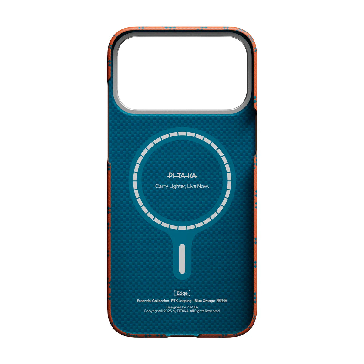 Case PITAKA Aramid Edge - iPhone 17 Pro / 18 Pro · Blue Orange (PitaTap™)