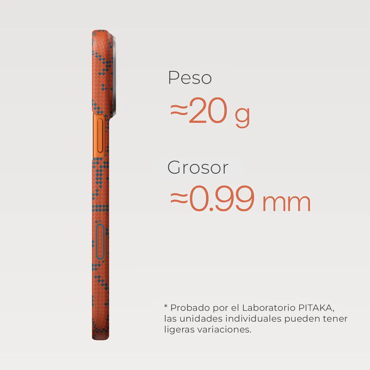 Case PITAKA Aramid Edge - iPhone 17 Pro / 18 Pro · Blue Orange (PitaTap™)