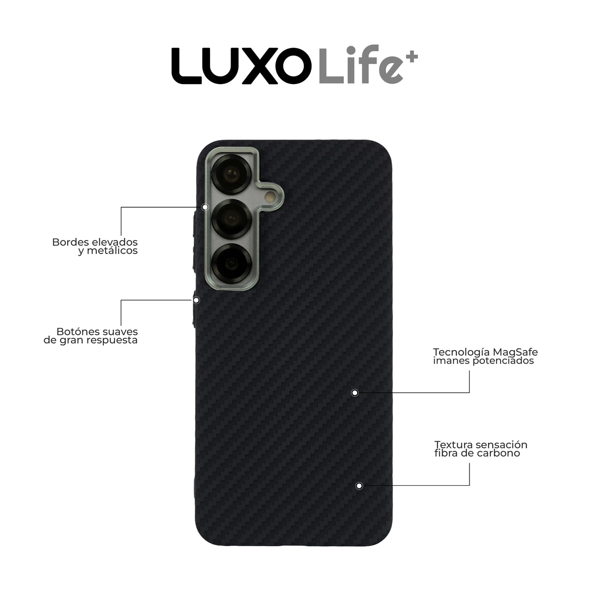 Case Ultra Delgado con Diseño Fibra de Carbono - Galaxy S25 Plus (Negro)