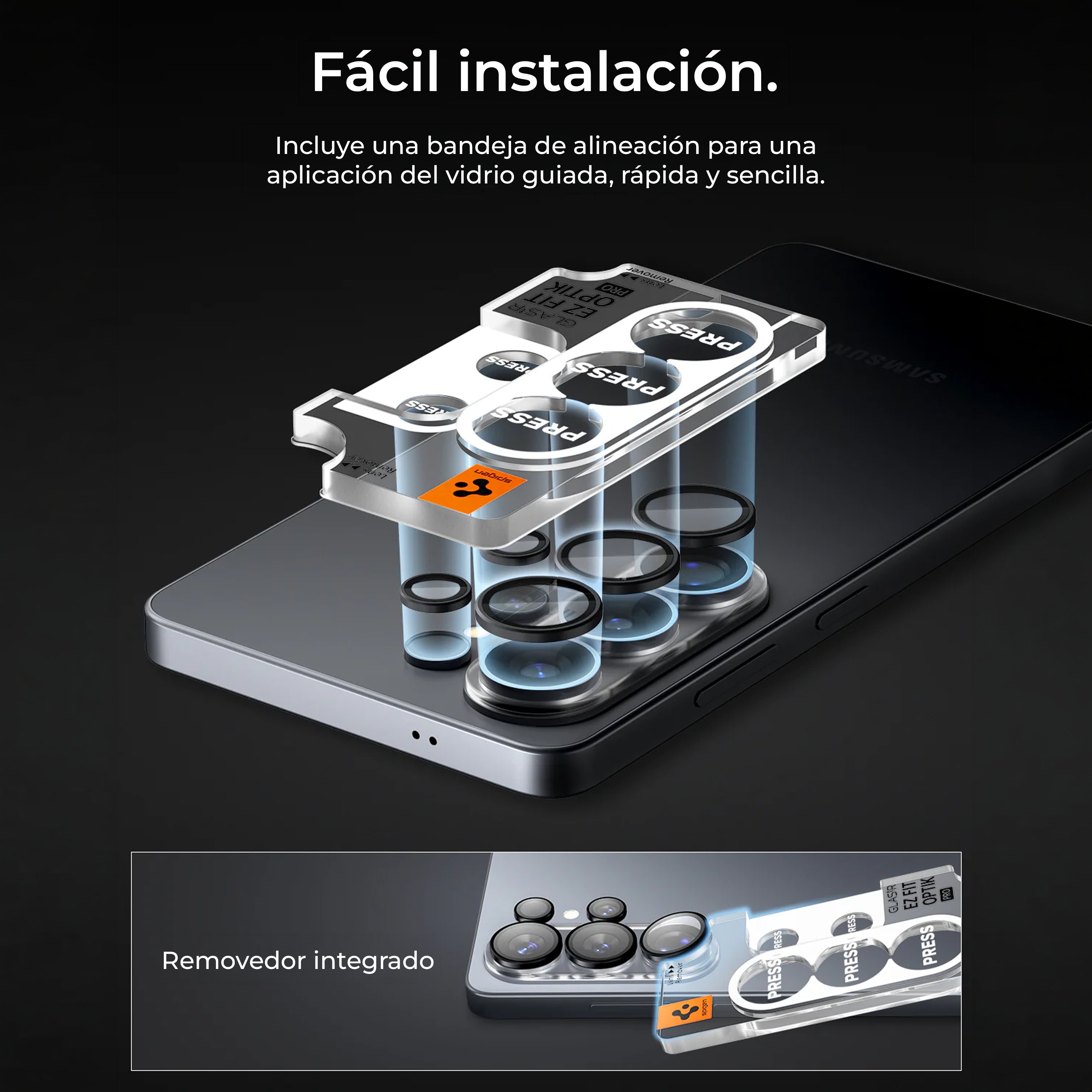 Protector de Cámara Spigen Optik Pro EZ Fit (1 UND.) - Galaxy S26 Ultra