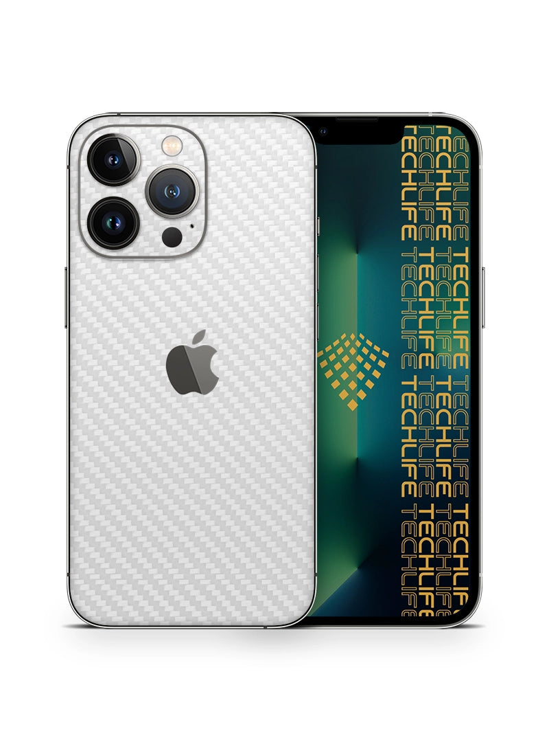 Skin Premium Fibra De Carbono Blanco iPhone 13 Pro