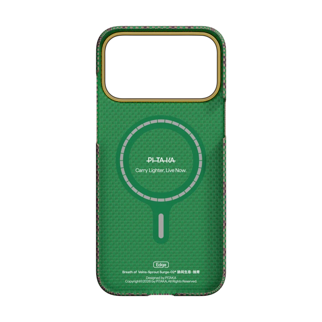 Case Pitaka Aramid Edge para iPhone 17 Pro Max - Sprout Surge (PitaTap™)