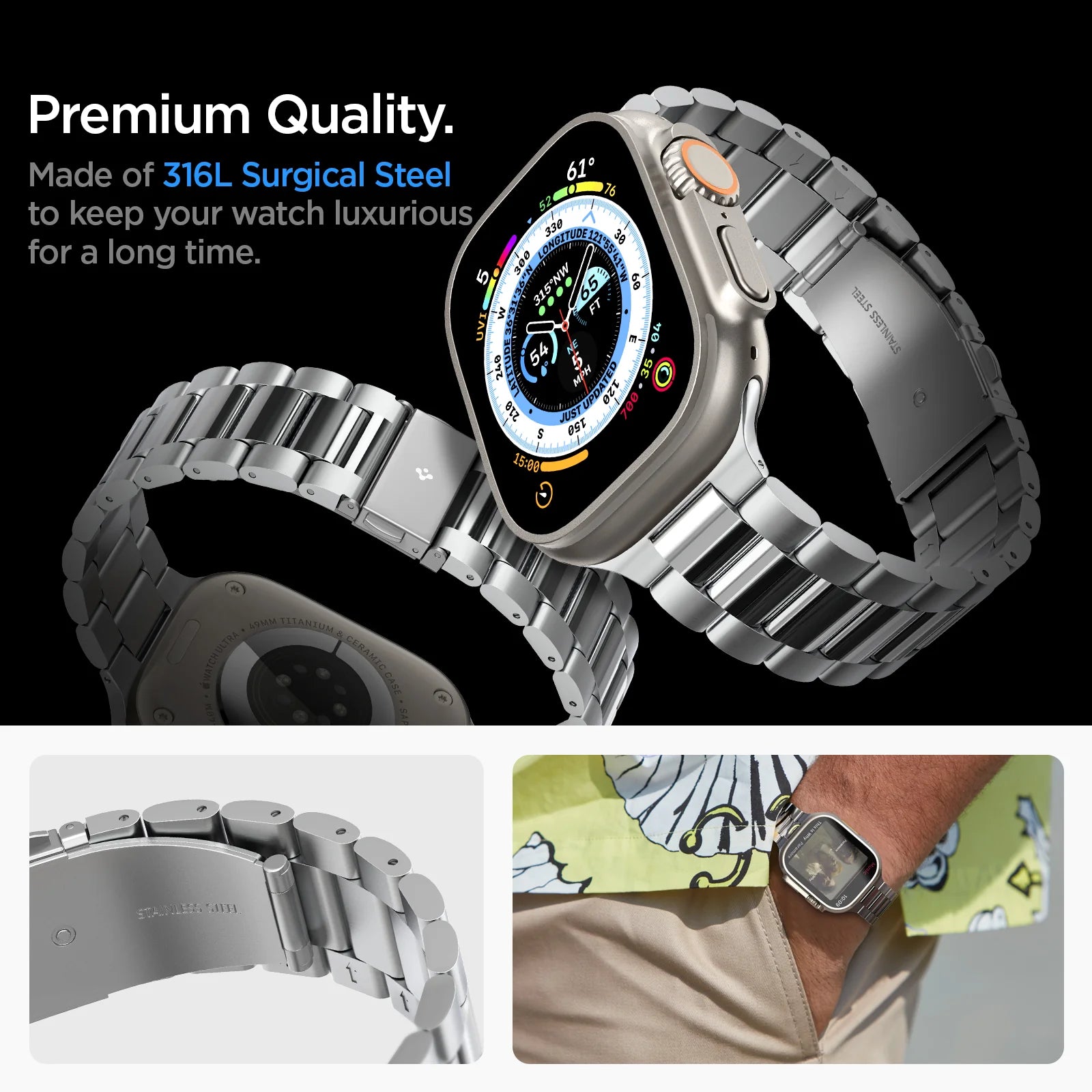 Correa Spigen Modern Fit 316L  Apple Watch 49/46/45/44mm