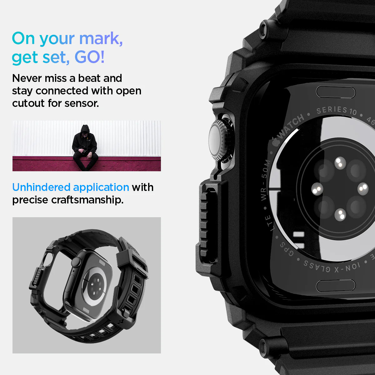Case + Correa Spigen Rugged Armor Pro Apple Watch 10 - 46mm