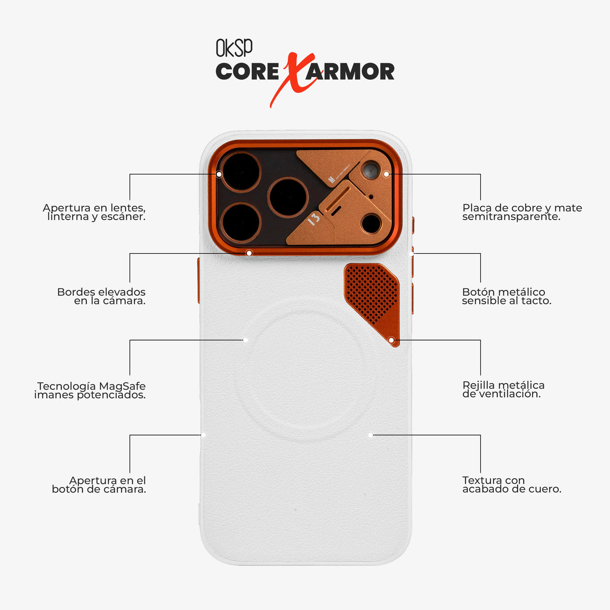 #Case Core X Armor - iPhone 17 Pro (MagSafe) (Color)_blanco
