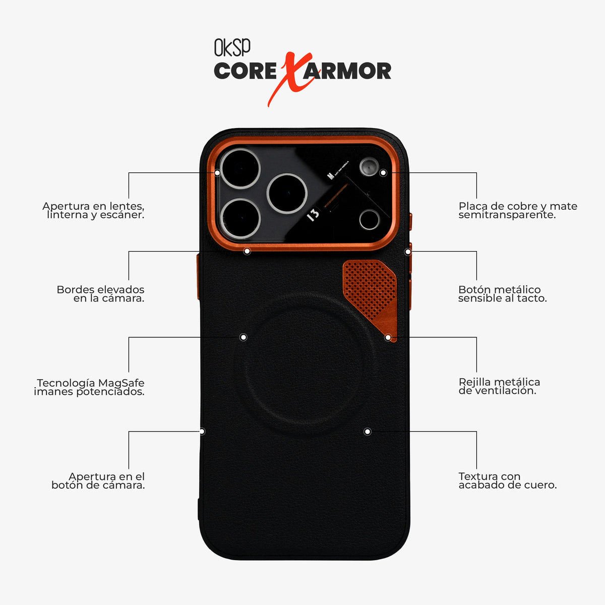 #Case Core X Armor - iPhone 17 Pro (MagSafe) (Color)_negro